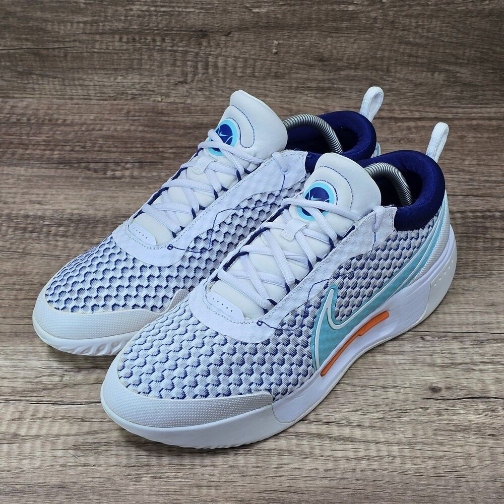 Nike Court Zoom Pro HC Men's Size 9.5 White Blue Tennis Shoes (DH0618-141) - Picture 9 of 9